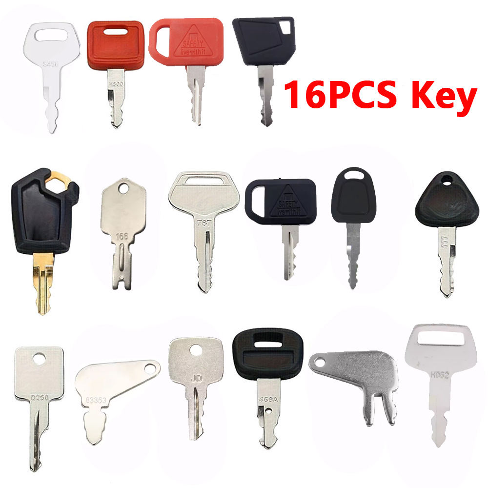Heavy Equipment Cat - 16PCS Heavy Equipment Key Set for