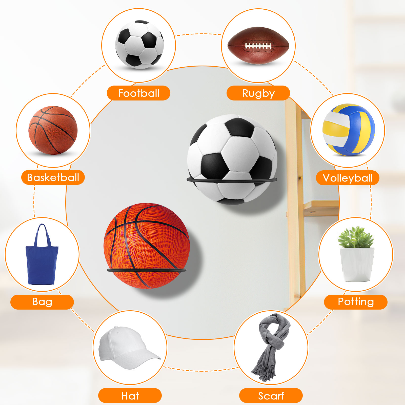 6Pcs Wall Mounted Ball Storage - Heavy Equipment Simulator 评论和价格