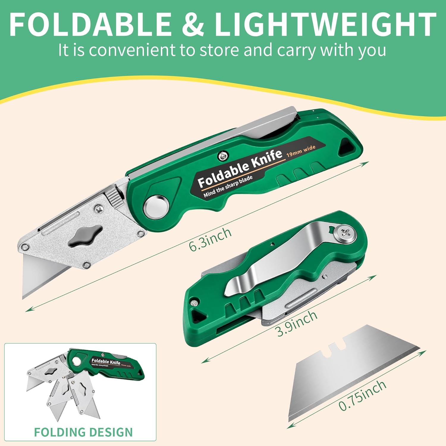 Kitchen Box Cutter,4-Pack Fold - Heavy Equipment Blade 评论和价格